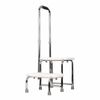 Heavy-Duty Two Step Stool with Handrail | Non-Slip Base & 140kg Capacity | Chrome-Plated Steel - DJMed