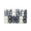 P&P White & Grey Shiny Plastic Christmas Baubles 3 Sizes 100pcs