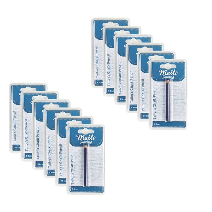 12pk Malli Tailors Dressmaker Chalk Pencil Fabric Marking Tool 128.8cm Assorted