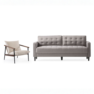 Zinus 3 Seater Mid Century Sofa & Sling Accent Chair Set