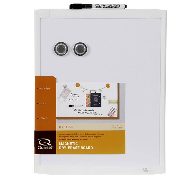 28X36Cm White Wall Mountable Magnetic Whiteboard/Picture Frame W/Marker/Magnet