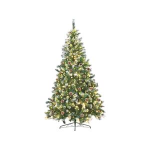Christabelle 1.2m Pre-Lit LED Artificial Christmas Tree with Snow Tipped Needles Pine Cones Stand