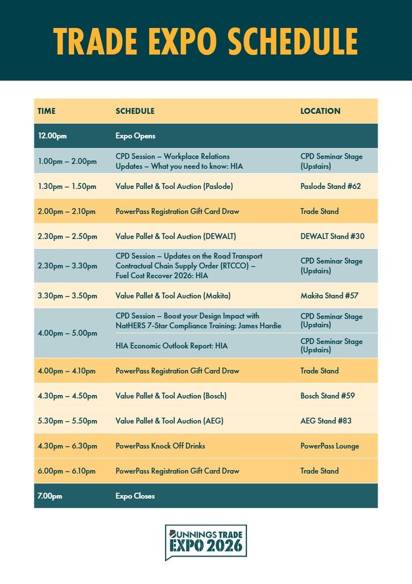 Tasmania- 2026 Trade Expo- Schedule