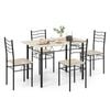 Costway 5x Wood Dining Table Chairs Set Kitchen Natural