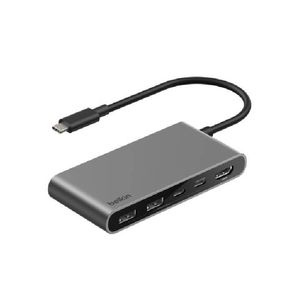 Belkin Connect 5-Port USB-C Hub with Dual USB-C Ports - Grey