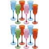 12PK Lemon & Lime Floral Deco 320ml Plastic Champagne Goblet - Assorted