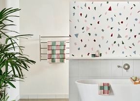 painted terrazzo wall