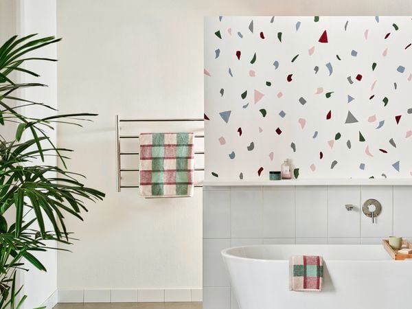 painted terrazzo wall