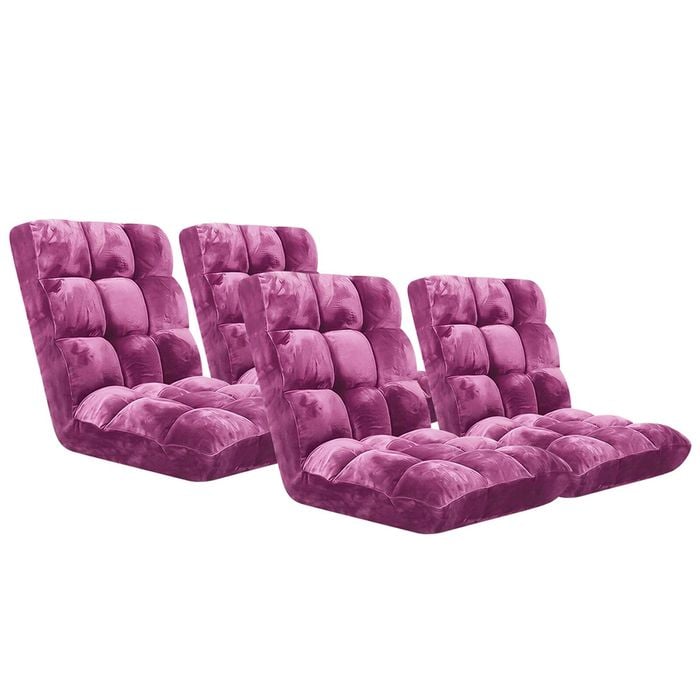 SOGA 4X Pink Floor Recliner Sofa Chair Magenta