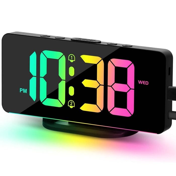 2023 Digital Alarm Clock 11 Colors RGB Display