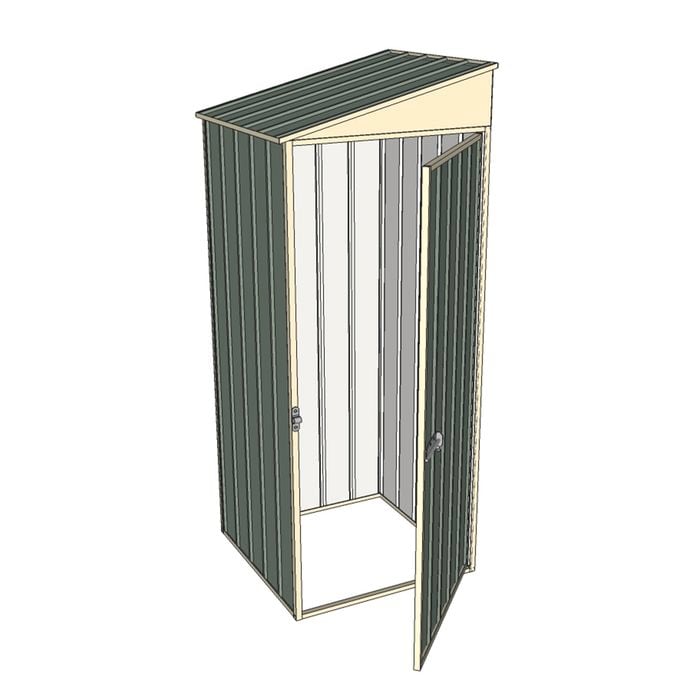 Build-a-Shed 0.8 x 0.8 x 2m Skillion Single Hinged Door Shed - Green