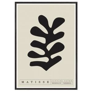 Galrie Henri Matisse Bold Black Cutout Art Print Modern Minimalist Decor, Black Frame, 70 x 100cm (28 x 40inch)