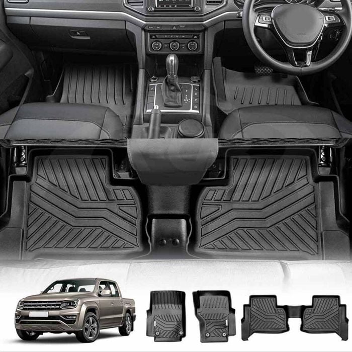 3D Floor Mats for Volkswagen Amarok Dual Cab 2009-2023 Customized All Weather Liners Door Sill