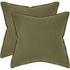 Gioia Casa Twin-pack Linen-cotton Blend European Pillowcases - Olive Green, 65cm × 65cm