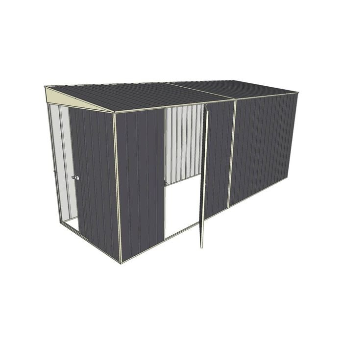 Build-a-Shed 1.5 x 4.5 x 2m Single Hinged Side Door Skillion Shed - Grey