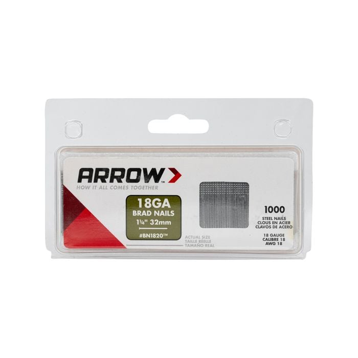 Arrow 18G 32mm Brad Nails - 1000 Pack