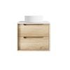 Attica 600mm Natural Oak Baia Vanity With Pure White Stone Top 