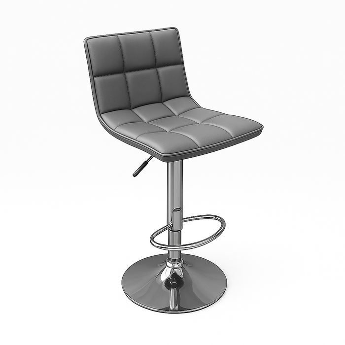 Lunar gaslift barstool in faux leather - Grey