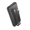 Borofone BJ57 Black 10000mAh 22.5W PD20W Fast Charging Power Bank with USB-C & Lightning Cables