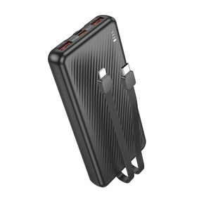 Borofone BJ57 Black 10000mAh 22.5W PD20W Fast Charging Power Bank with USB-C & Lightning Cables