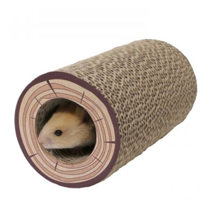 Rosewood 18cm Shred-A-Log Wooden Corrugated Tunnel Fun Play Pet/Dog Toy Natural