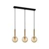 CLA Lighting TRATTINO1 Interior Bronze Amber Spherical Glass Brass Highlight Pendant Light- 3 lits Straight