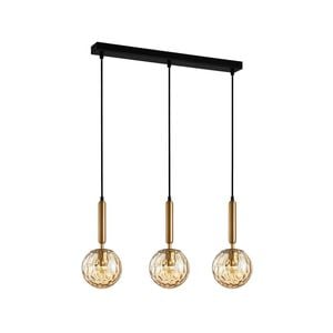 CLA Lighting TRATTINO1 Interior Bronze Amber Spherical Glass Brass Highlight Pendant Light- 3 lits Straight