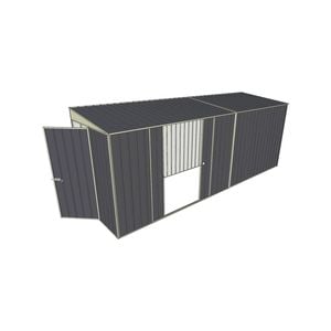 Build-a-Shed 1.5 x 5.2 x 2m Double Sliding Side Door Skillion Shed - Grey