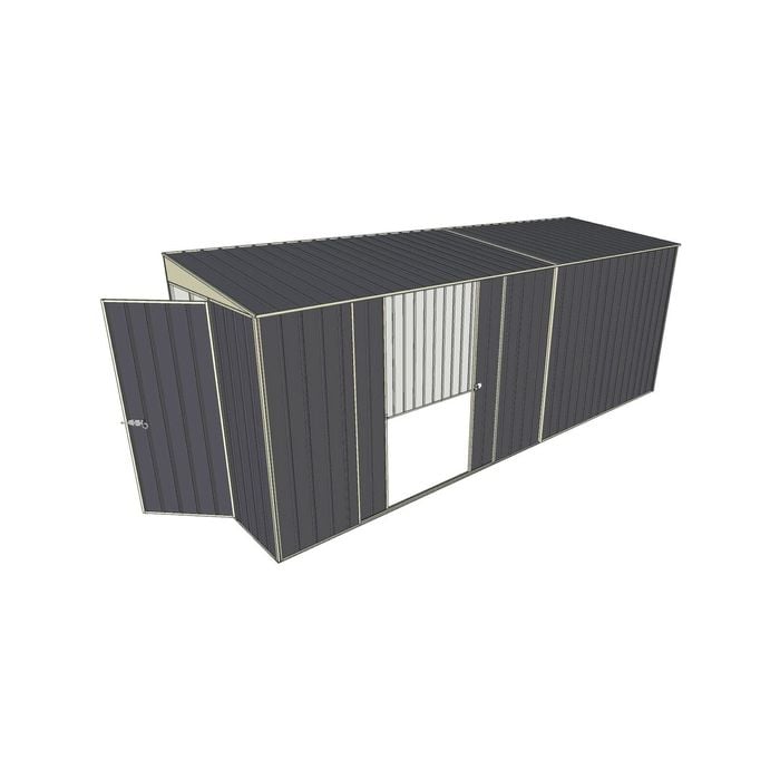 Build-a-Shed 1.5 x 5.2 x 2m Double Sliding Side Door Skillion Shed - Grey