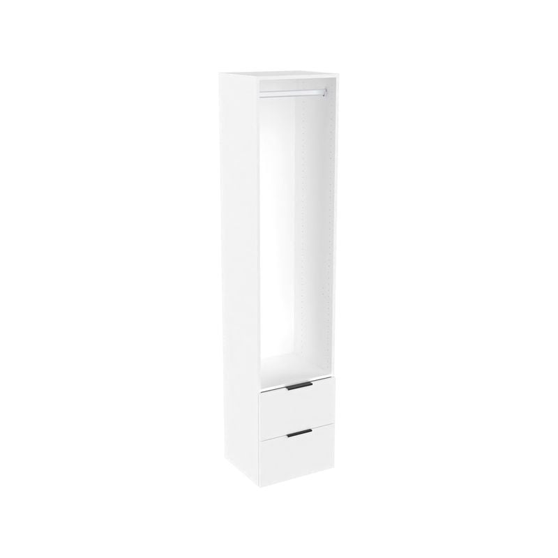 Lugna 2048 x 450 x 380mm White Hanging 2 Drawer Storage Cabinet