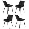 4x Artiss Dining Chairs Velvet Black