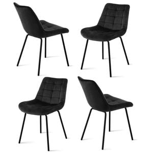 4x Artiss Dining Chairs Velvet Black