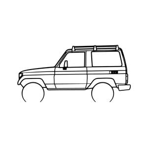 Ignite Laser Toyota 1984 LJ70 Silhouette Metal Wall Art Coated Black 15.7inch/40cm