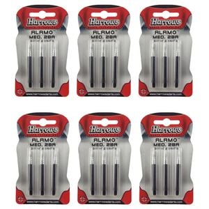 6x 3pc Harrows Alamo Dart Flights Shafts Sports Accessory 2BA Medium Black