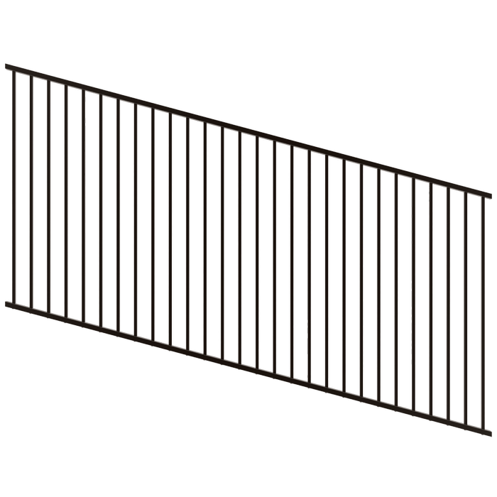 ProtectorAl 1201-2400W x 1200H Satin Black Flat Top Square Picket Pool Fence Panel Raked Up to 15º - Black