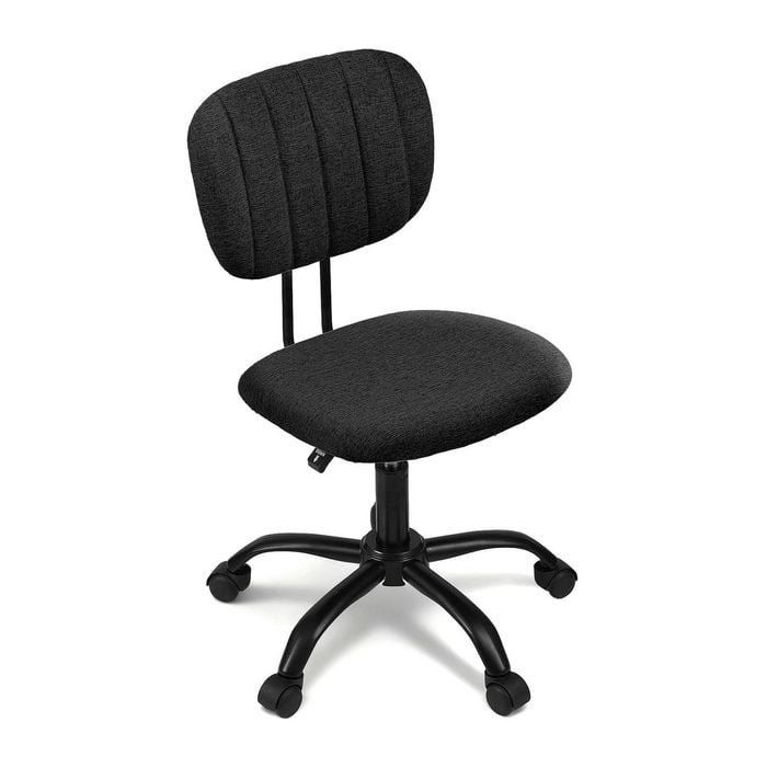 Artiss Armless Office Chair Swivel Home Office Desk Chair Fabric, Black