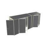 Build-a-Shed 0.8 x 5.2 x 2.0m Tunnel Shed Tunnel Hinged Door Plus Double Hinged Side Doors - Grey