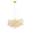 Telbix Molena Modern Pendant Hanging Lamp Light Aluminium Crystal Gold Amber Clear Gloss