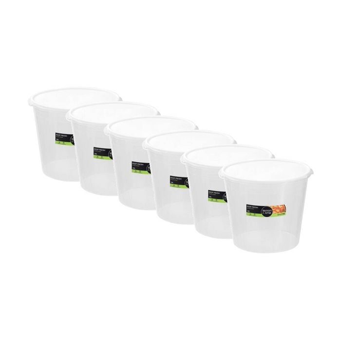 6PK Lemon and Lime Keep Fresh Round Storer 10L Food Safe Kitchenware
