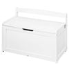 Vevor 83 X 45.49 X 61.01 Cm Wooden Toy Chest For Kids White With Flip-top Lid And Safety Hinge
