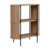 Mia Bookcase Open Shelving 2 Tier Oak and Black