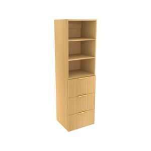Lugna 1536 x 450 x 380mm Sand 2 Adjustable Shelf 3 Drawer Storage Cabinet