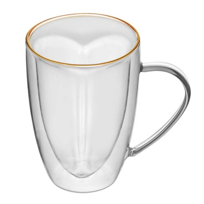 Amour Clear Double Walled Drinking Glass/Mug/Jug