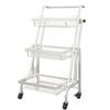 SOGA 3 Tier White Steel Storage Cart with Wheels