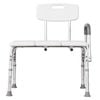 Adjustable Height Bath Transfer Bench with Backrest & Removable Arm - Safe & Comfortable Shower Support