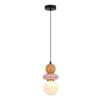 Cla Lighting Tocado Interior Sandblasted Pendant Light Opal Diffuser Glass With Pink And Peach Ceramic Bead