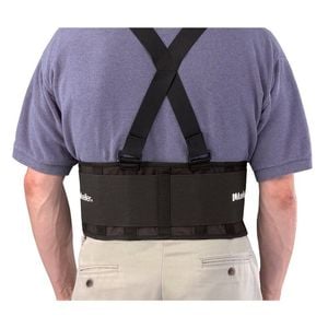 Mueller Black Back Support with Suspenders for Pain Relief & Posture