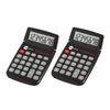 2pk Marbig Dual Solar Powered 8 Digit Pocket Handheld Calculator Office Black