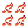 4x R&m Kangaroo Cookie Cutter Polyresin Coated Steel Baking Mould 8cm Orange