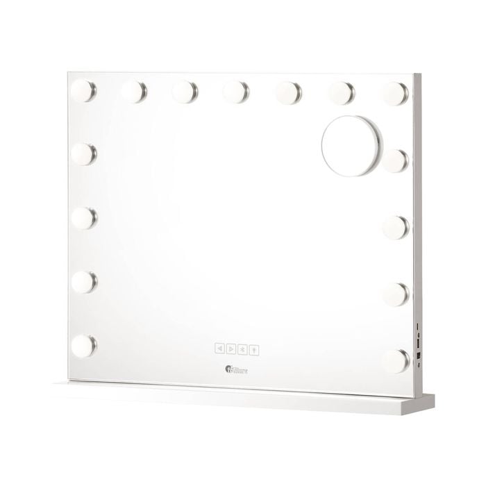 Oikiture Makeup Mirror 60x52cm Bluetooth Hollywood Vanity Wall Mirrors